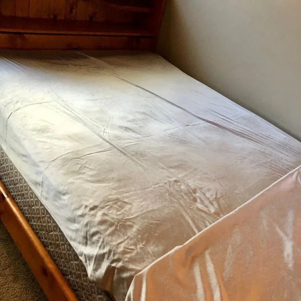 Vintage Silver Water Bed Sheets Used King Two King Pillow Cases